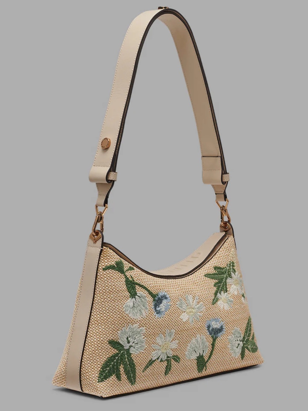 KARL LAGERFELD NIKOLE EMBROIDERED FLORAL SHOULDER/CROSSBODY NWOT (charms incl)